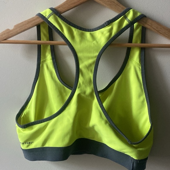 POWER CORE Neon Yellow and Grey Sports Bra Size Small - Picture 2 of 4